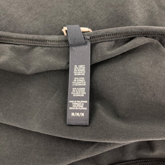 Skims Long Sleeve Scoop Neck Tee Size M Black Washed Onyx Cotton Stretch - Picture 7 of 8